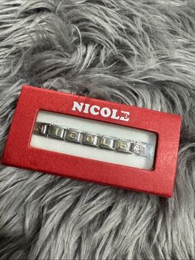 Nicole Silver and Gold Two-Tone Letter Link Bracelet